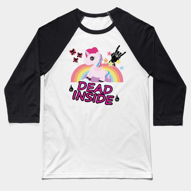 Morbid Humor T-Shirt | Funny Unicorn I'm Dead Inside Shirt Baseball T-Shirt by TellingTales